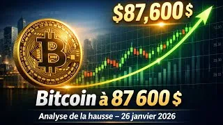 Miniature : Bitcoin à  87600 $: Analyse de la hausse 26 janvier 2026 #finance #trading #parlonscrypto 