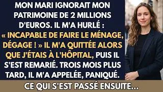 Miniature : MON MARI IGNORAIT MON PATRIMOINE DE 2 MILLIONS, IL M'A HURLÉ : INCAPABLE DE FAIRE LE MÉNAGE, DÉGAGE