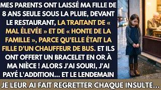 Miniature : MES PARENTS ONT LAISSÉ MA FILLE DE 8 ANS SEULE SOUS LA PLUIE, DEVANT LE RESTAURANT, LA TRAITANT DE..