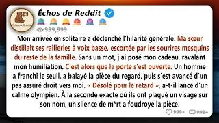 Miniature : Ma famille s'est moquée de moi parce que je suis arrivée seule - puis un inconnu est entré… ils se..
