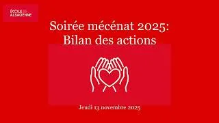 Miniature : Soirée mécénat 2025, jeudi 13 novembre 2025