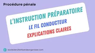 Miniature : L'instruction préparatoire (ouverture et déroulement) - procédure pénale 2026