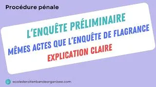 Miniature : Enquête préliminaire - Procédure pénale 2026