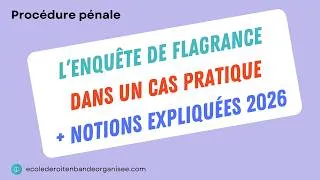 Miniature : Enquête de flagrance - procédure pénale 2026
