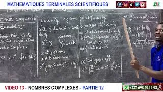 Miniature : VIDEO 13 - MATHEMATIQUES TERMINALES S - NOMBRES COMPLEXES   PARTIE 12