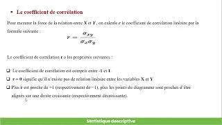 Miniature : Covariance, coefficient de corrélation et droite de régression