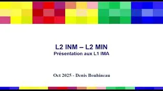 Miniature : Orientation L2 Inm - L2 Min pour les L1 IMA (Automne 25)