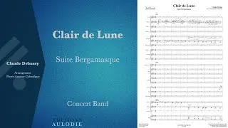 Miniature : Suite Bergamasque : Clair de Lune - Claude Debussy (score for concert band)