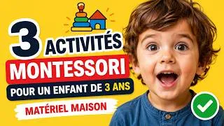 Miniature : 3 Activités Montessori pour un enfant de 3ans à l'aide de matériel maison