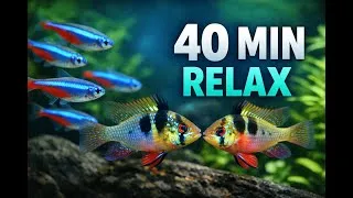 Miniature : Relaxing Aquarium 80L 🐠 Neon Tetras & Ramirezi | 40 Minutes of Calm