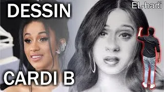 Miniature : Dans cette vidéo, voici comment je dessine le visage féminin de l'artiste américaine Cardi B
