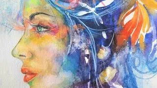 Miniature : Démonstration d'un profil féminin à l'aquarelle