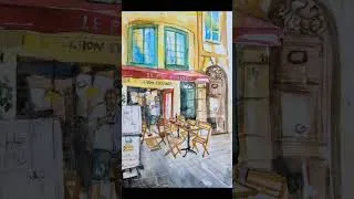 Miniature : Croquis aquarelle en 20 minutes/un Bistrot Lyonnais en aquarelle.