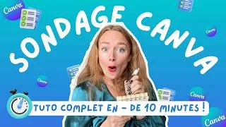 Miniature : Créer UN SONDAGE 📊 rapidement avec CANVA 😍