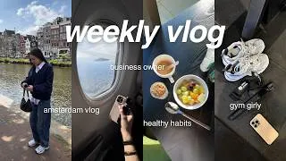 Miniature : weekly vlog | traveling to amsterdam, balancing work & fun, 5am mornings & healthy habits