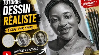 Miniature : PORTRAIT HYPERRÉALISTE AU CRAYON ✏️ | Tutoriel Complet Étape par Étape (Graphite & Fusain)