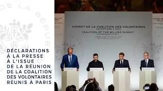 Miniature : Déclarations à la presse à l'issue de la réunion de la Coalition des volontaires réunis à Paris.