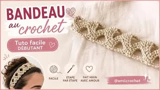 Miniature : Bandeau au crochet facile 🧶✨ Tuto débutant rapide | DIY cheveux