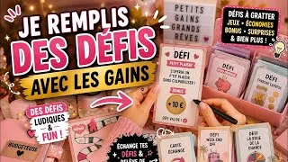 Miniature : ☀️Remplissage Des Défis Avec Les Gains Juin☀️#systemedesenveloppes 