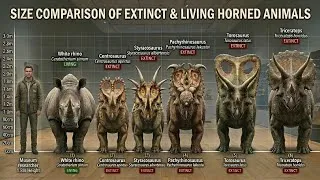 Miniature : Rhino vs Horned dinosaur Size Comparison🦏🦕🦖