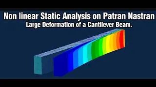 Miniature : Patran Nastran Tutorial #4 | Nonlinear Static Analysis | Large Deformation Cantilever Beam