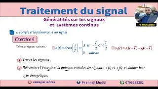 Miniature : L’énergie et la puissance  d’un signal Exercice  6
