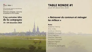 Miniature : TABLE RONDE #1 du 04.12.25 | Une certaine idée de la campagne