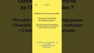Miniature : Quelle est la spécificité de l'ENSA Versailles par rapport aux autres ENSA ?