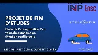 Miniature : [ PFE 2022 ] Étude de l'acceptabilité d'un véhicule autonome par C. De Gasquet & C. Dupetit