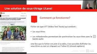 Miniature : Le sous-titrage: une mesure d’appui à la réussite pour l’ensemble de la communauté étudiante