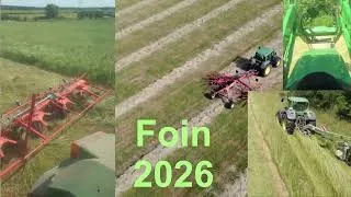Miniature : Fenaison 2026  Partie foin: On fauche, on fane, on andaine .... et on charge  #farming