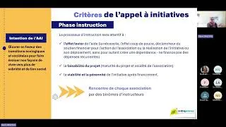 Miniature : Découvrez le webinaire d'information de l'Appel à Initiatives !