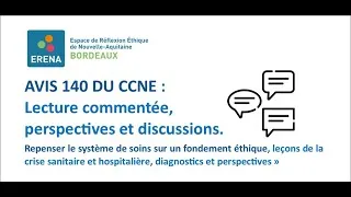 Miniature : Lecture commentée de l'Avis 140 du CCNE et discussions du 3/07/2023