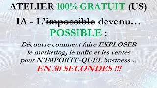 Miniature : 😮 Vois de tes propres yeux 👀 l'IA qui fait EXPLOSER 💥 marketing, trafic et ventes... en 30 sec ⏱️