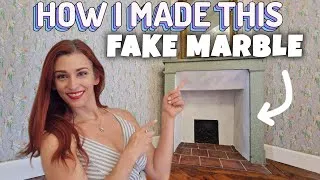 Miniature : I MADE this Faux Marble fireplace and it was EASY! 