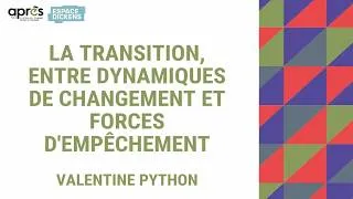Miniature : Valentine Python   la transition entre dynamiques de changement et forces d'empêchement