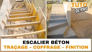 Miniature : Comment construire un escalier en béton – Traçage, coffrage, formule de Blondel & lissage