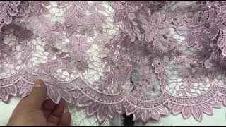 Miniature : Dentelle Guipure Vieux Rose Au Mètre En Grande Largeur