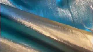 Miniature : Tissu Brocart Interchangeant Bleu Turquoise et Or - Largeur 150 cm - Haute Couture