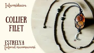 Miniature : Collier sertissage filet porte pierre - Tutoriel pendentif micromacramé