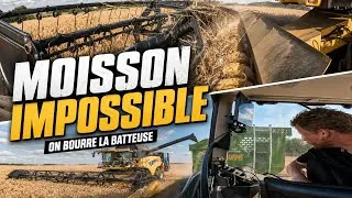 Miniature : MOISSON IMPOSSIBLE !! on bourre la batteuse