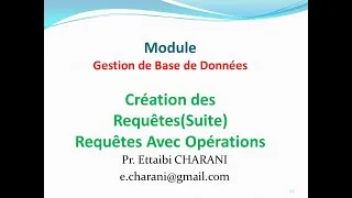 Miniature : Cours1_8:Gestion de Base de Données | Requêtes Avec Opérations| Cas2: Gestion de Stock| Suite....