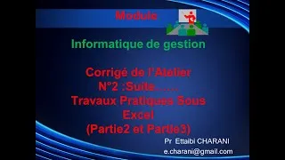 Miniature : Nouvelle Version Cours1.7: Atelier2(suite)| TP | Calculs Avancés Sous Excel | Somme.Si()| NB.SI()