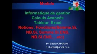Miniature : Nouvelle Version: Cours1.6  Informatique de Gestion | Calculs Avancés Sous Excel | Somme.Si()..