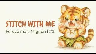 Miniature : FÉROCE MAIS MIGNON ! 🐯🦴 Nouveau démarrage point de croix | Stitch with me @Fairycrossstitch