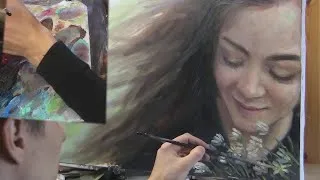 Miniature : Peindre « Fille aux marguerites » à l’huile – Tuto facile pour débutants