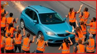 Miniature : Quand les Voitures ne s'arrêtent pas pour les Manifestants (Gilets  Jaunes)!