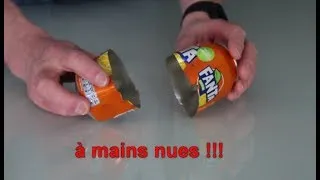 Miniature : Comment EVENTRER une canette à mains nues ?#swag #wild