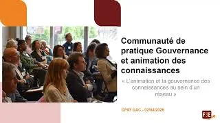 Miniature : Table-ronde "L’animation et la gouvernance des connaissances au sein d’un réseau"