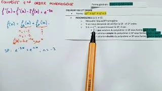 Miniature : Les Équadiffs du 2ND ORDRE INHOMOGÈNES (Pas Solution) - Méthode & Exemple - Bac Sup